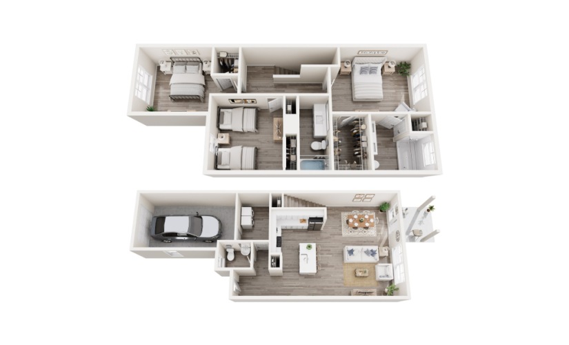 The Overture - 3 bedroom floorplan layout with 2.5 bathrooms and 1802 square feet
